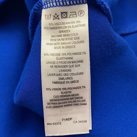 NWOT French Connection Electric Blue Long Sleeve Polyester Blend Dress Size 4 - Picture 10 of 10